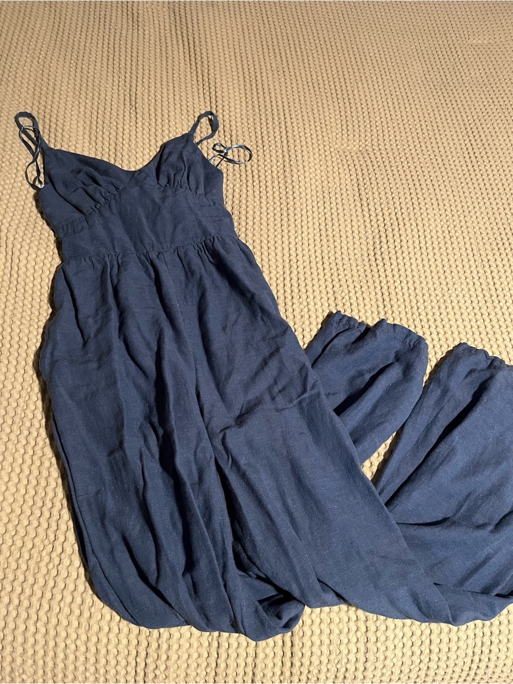 Navy Spaghetti Strap Wide-Leg Jumpsuit